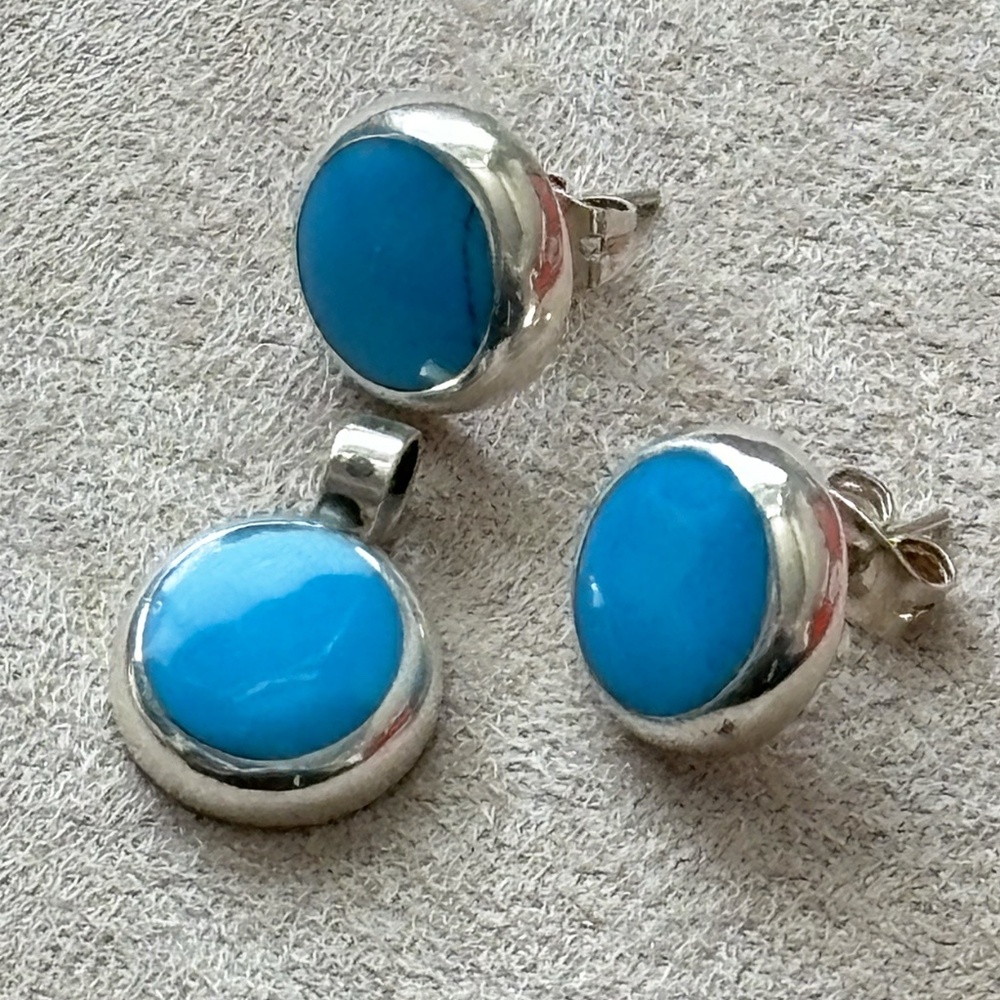 925 Sterling Silver Turquoise Set